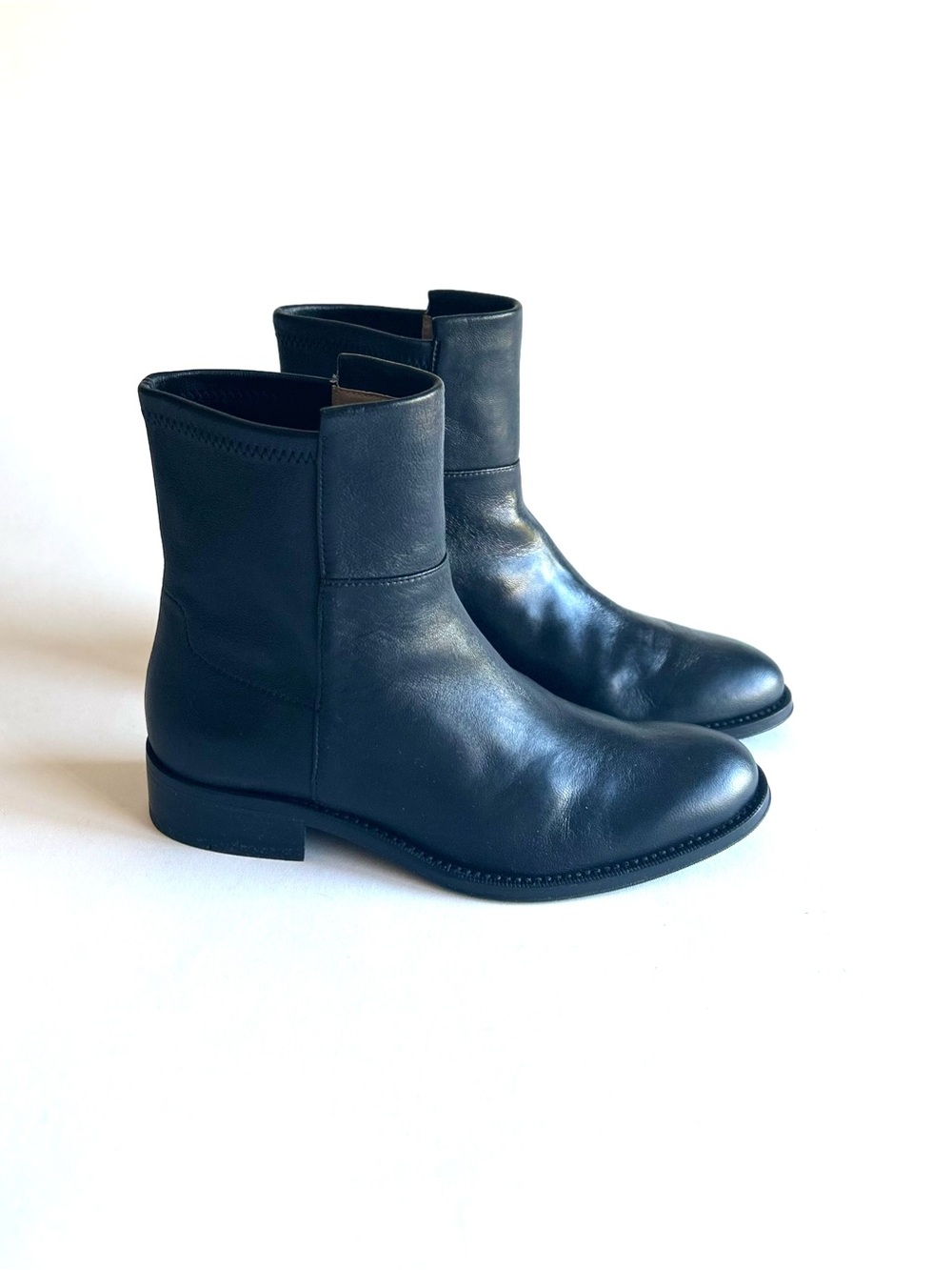 Stuart Weitzman Black Genuine Leather Rubber Outsole Ankle Boots Sz UK4.5, US6.5